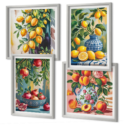 Ensemble de 4 tableaux Compositions de fruits