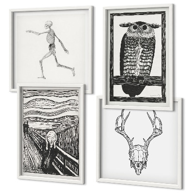 Mur de tableaux Inspiration cri crâne hibou