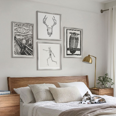 Mur de tableaux Inspiration cri crâne hibou