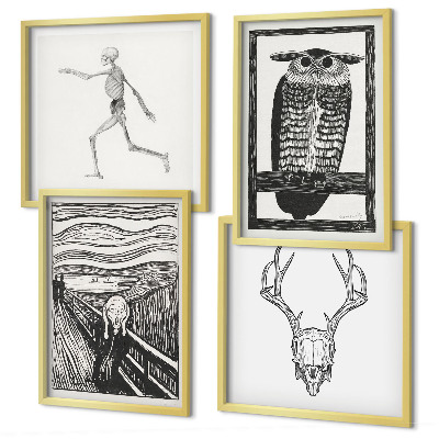 Mur de tableaux Inspiration cri crâne hibou
