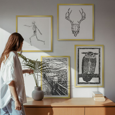 Mur de tableaux Inspiration cri crâne hibou