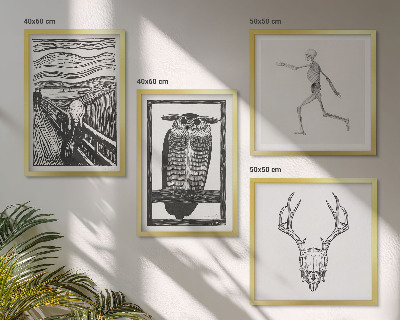 Mur de tableaux Inspiration cri crâne hibou