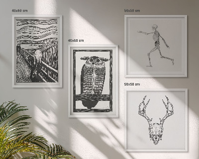 Mur de tableaux Inspiration cri crâne hibou