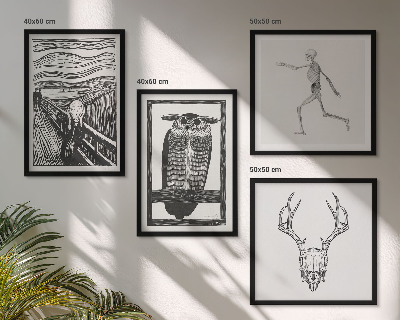 Mur de tableaux Inspiration cri crâne hibou