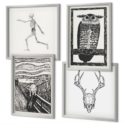 Mur de tableaux Inspiration cri crâne hibou