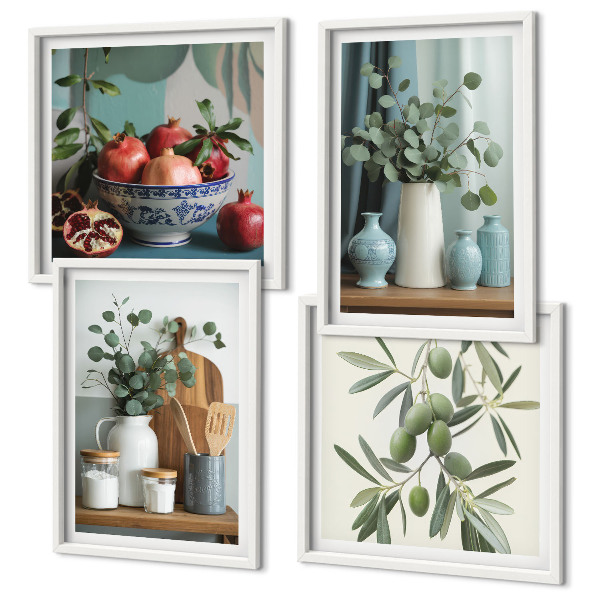 Polyptyque z cadres Olives vertes eucalyptus