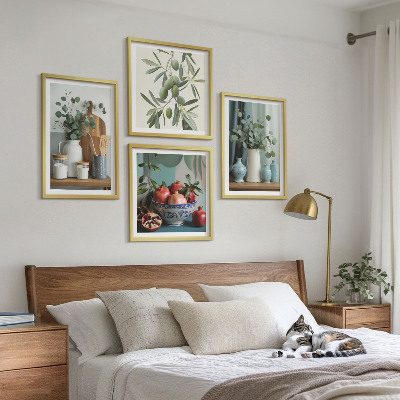 Polyptyque z cadres Olives vertes eucalyptus