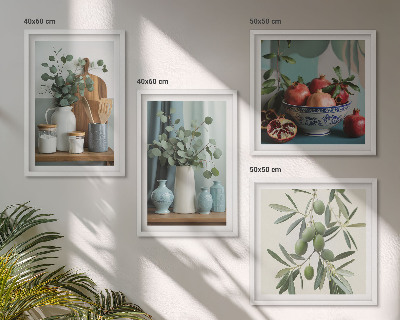 Polyptyque z cadres Olives vertes eucalyptus