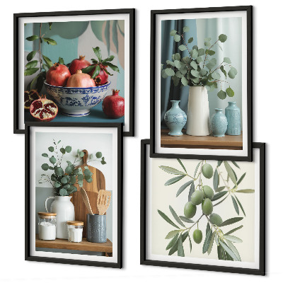 Polyptyque z cadres Olives vertes eucalyptus