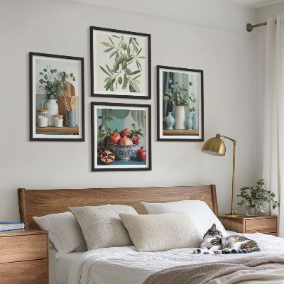 Polyptyque z cadres Olives vertes eucalyptus