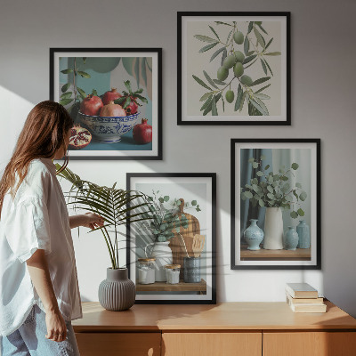 Polyptyque z cadres Olives vertes eucalyptus