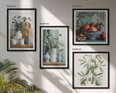 Polyptyque z cadres Olives vertes eucalyptus