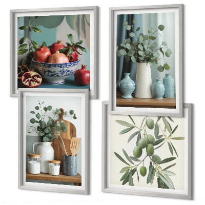Polyptyque z cadres Olives vertes eucalyptus