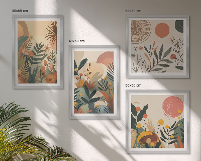 Polyptyque z cadres Motifs végétaux en couleurs