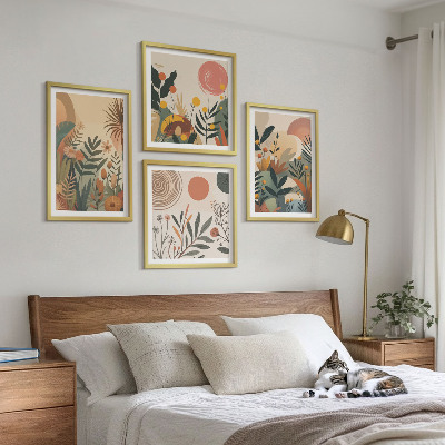 Polyptyque z cadres Motifs végétaux en couleurs