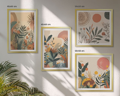 Polyptyque z cadres Motifs végétaux en couleurs