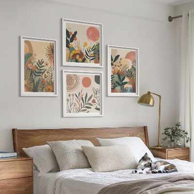 Polyptyque z cadres Motifs végétaux en couleurs