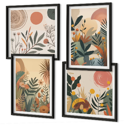 Polyptyque z cadres Motifs végétaux en couleurs