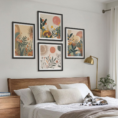 Polyptyque z cadres Motifs végétaux en couleurs
