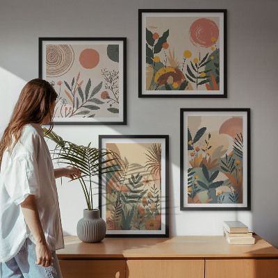 Polyptyque z cadres Motifs végétaux en couleurs