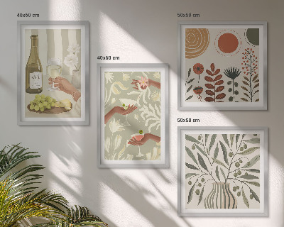 Ensemble de 4 tableaux Cocktails rustiques aux fleurs d'olivier