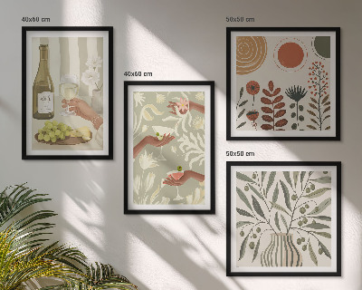 Ensemble de 4 tableaux Cocktails rustiques aux fleurs d'olivier