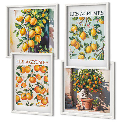 Polyptyque z cadres Motifs d'agrumes fruités