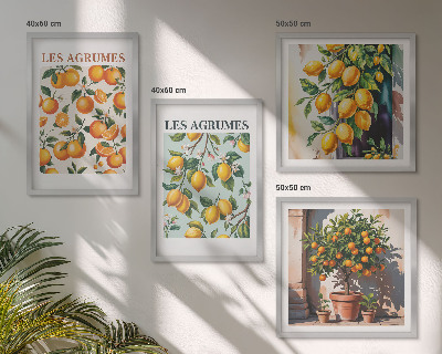 Polyptyque z cadres Motifs d'agrumes fruités