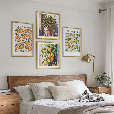 Polyptyque z cadres Motifs d'agrumes fruités