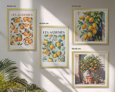 Polyptyque z cadres Motifs d'agrumes fruités
