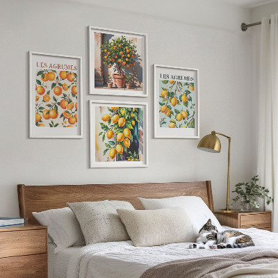 Polyptyque z cadres Motifs d'agrumes fruités