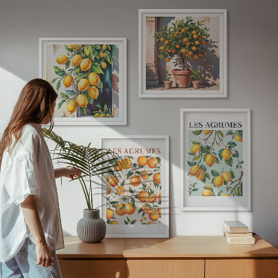 Polyptyque z cadres Motifs d'agrumes fruités