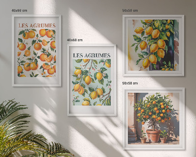 Polyptyque z cadres Motifs d'agrumes fruités