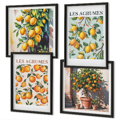 Polyptyque z cadres Motifs d'agrumes fruités