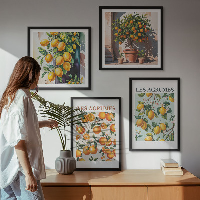Polyptyque z cadres Motifs d'agrumes fruités