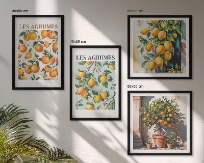 Polyptyque z cadres Motifs d'agrumes fruités