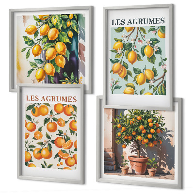 Polyptyque z cadres Motifs d'agrumes fruités