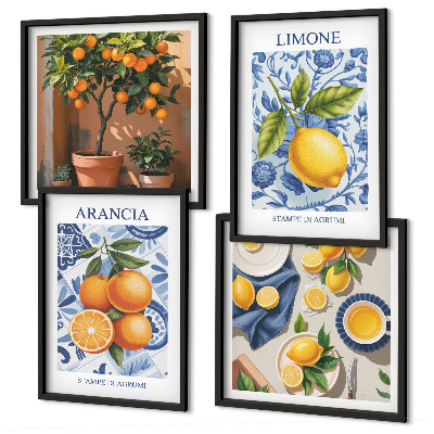 Mur de tableaux Illustrations d'agrumes