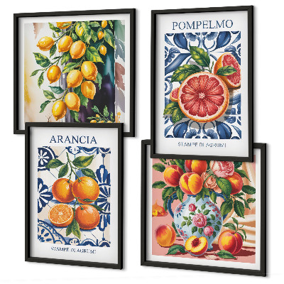 Polyptyque z cadres Affiches de mode italiennes aux agrumes