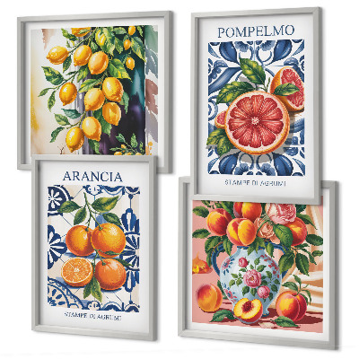 Polyptyque z cadres Affiches de mode italiennes aux agrumes