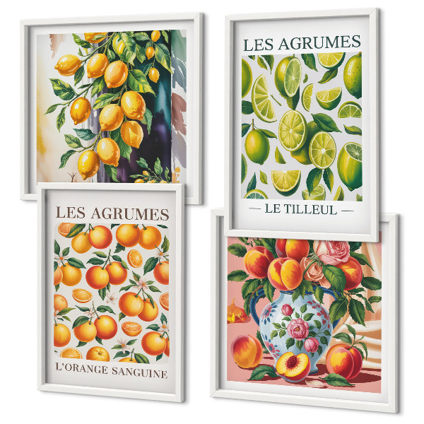 Mur de tableaux Agrumes frais et colorés