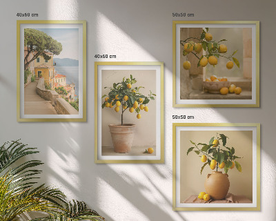Polyptyque z cadres Citronniers en pot