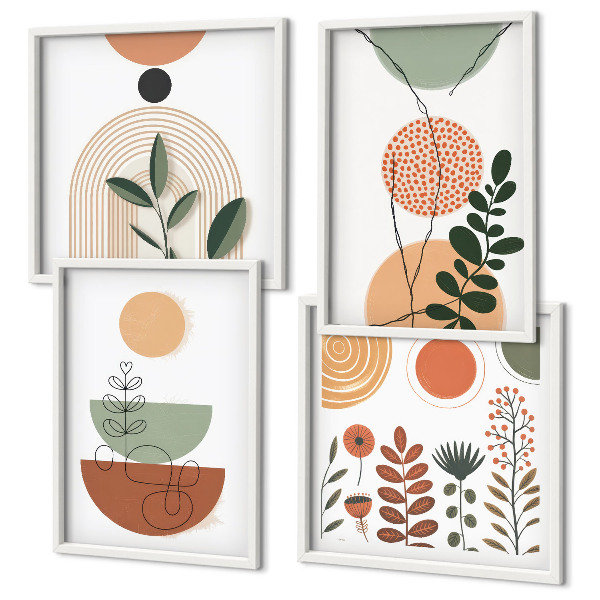 Mur de tableaux Formes végétales abstraites