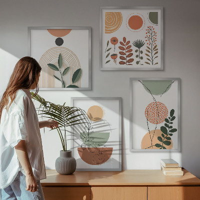 Mur de tableaux Formes végétales abstraites