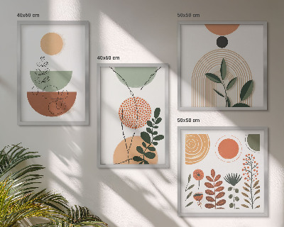 Mur de tableaux Formes végétales abstraites