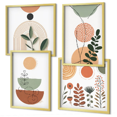 Mur de tableaux Formes végétales abstraites