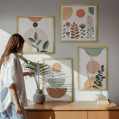 Mur de tableaux Formes végétales abstraites