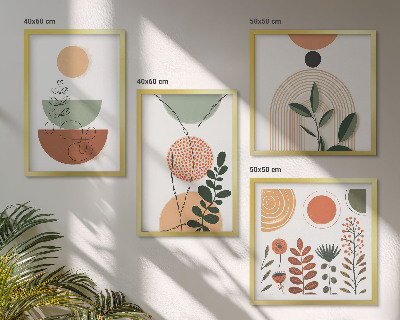 Mur de tableaux Formes végétales abstraites