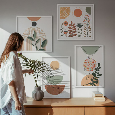 Mur de tableaux Formes végétales abstraites