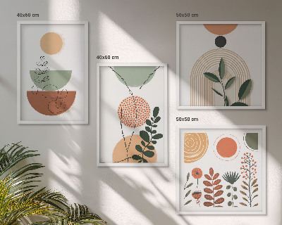 Mur de tableaux Formes végétales abstraites